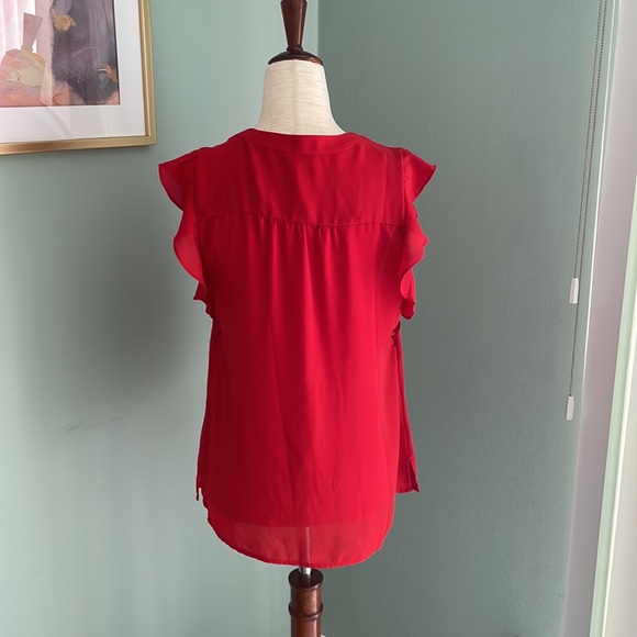 Express Red Ruffle Top Size Small - Picture 2 of 2